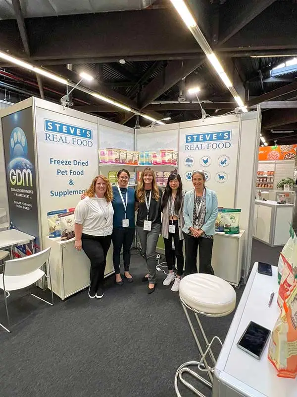 Workers at trade show