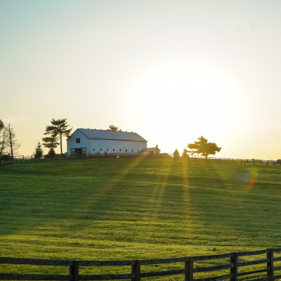barn on a farm field
